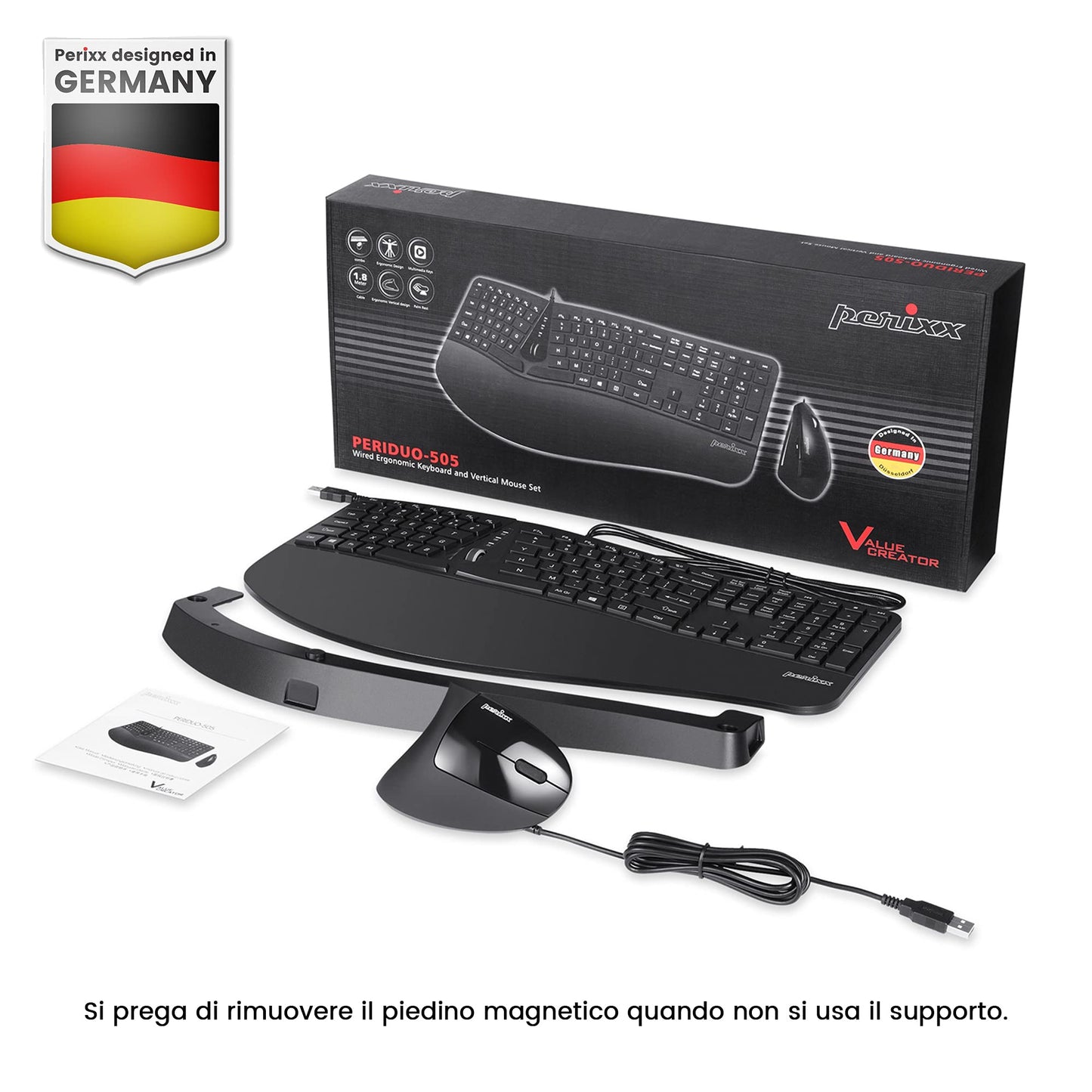 Perixx Periduo, set, ergonomic keyboard with vertical mouse.