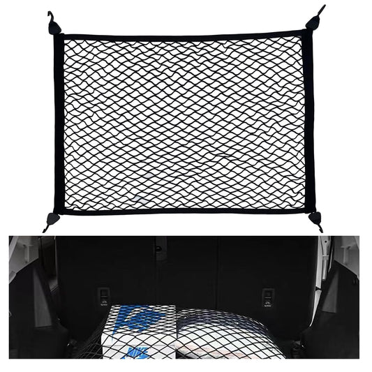 OMJMYY Trunk Net Luggage Net 80x100cm Extends to 210x140cm Trunk Storage Net for Car Roof with 4 ABS Hooks for Most Cars