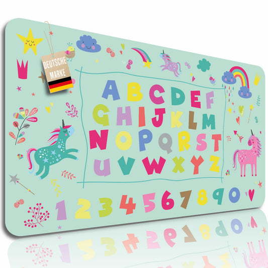 Lineo® Desk Pad for Kids; Waterproof table mat for children's desk; Desk pad (unicorn & princess design, 70x40cm)
