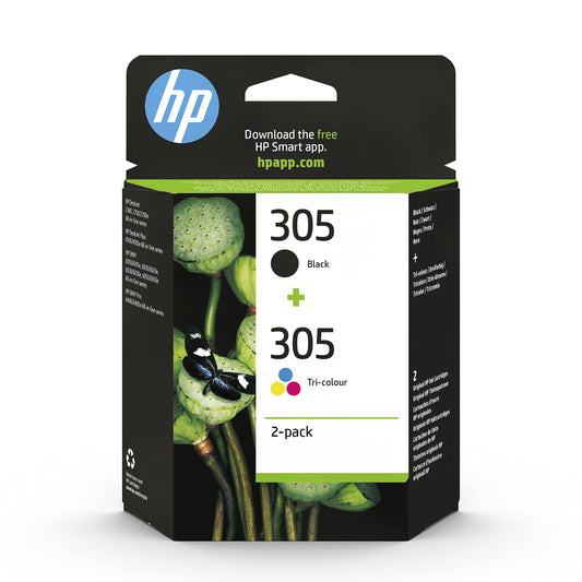 HP 305 (6ZD17AE) Original printer cartridge, 1xBlack, 1xColor for HP DeskJet 2300, 2700, 2800, 4100, 4200 series, HP DeskJet Plus 4100 series, HP ENVY 6010, 6020, 6030, 6400 series, HP ENVY Pro 6400 series.