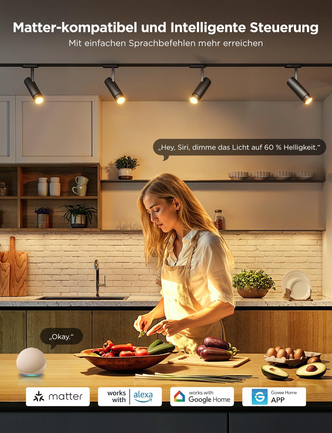 Govee GU10 LED RGBWW Bulb, Smart Bulb Works with Matter, Alexa, Google Home, 400LM Wi-Fi LED Lamp Dimmable Color Changing, 56 Scenes, Smart Bulb GU10 Music Sync 4 Pack.