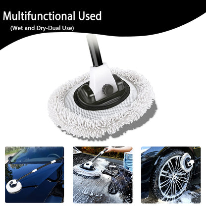 15° Angle Car Wash Brush With Long Handle Telescopic Pole 43" Aluminum Auto Brushes Soft Car Wash Mop Scratch Cleaning Brushes For Truck SUV RV Brush, Wash Brush Motorhome Microfiber Mop