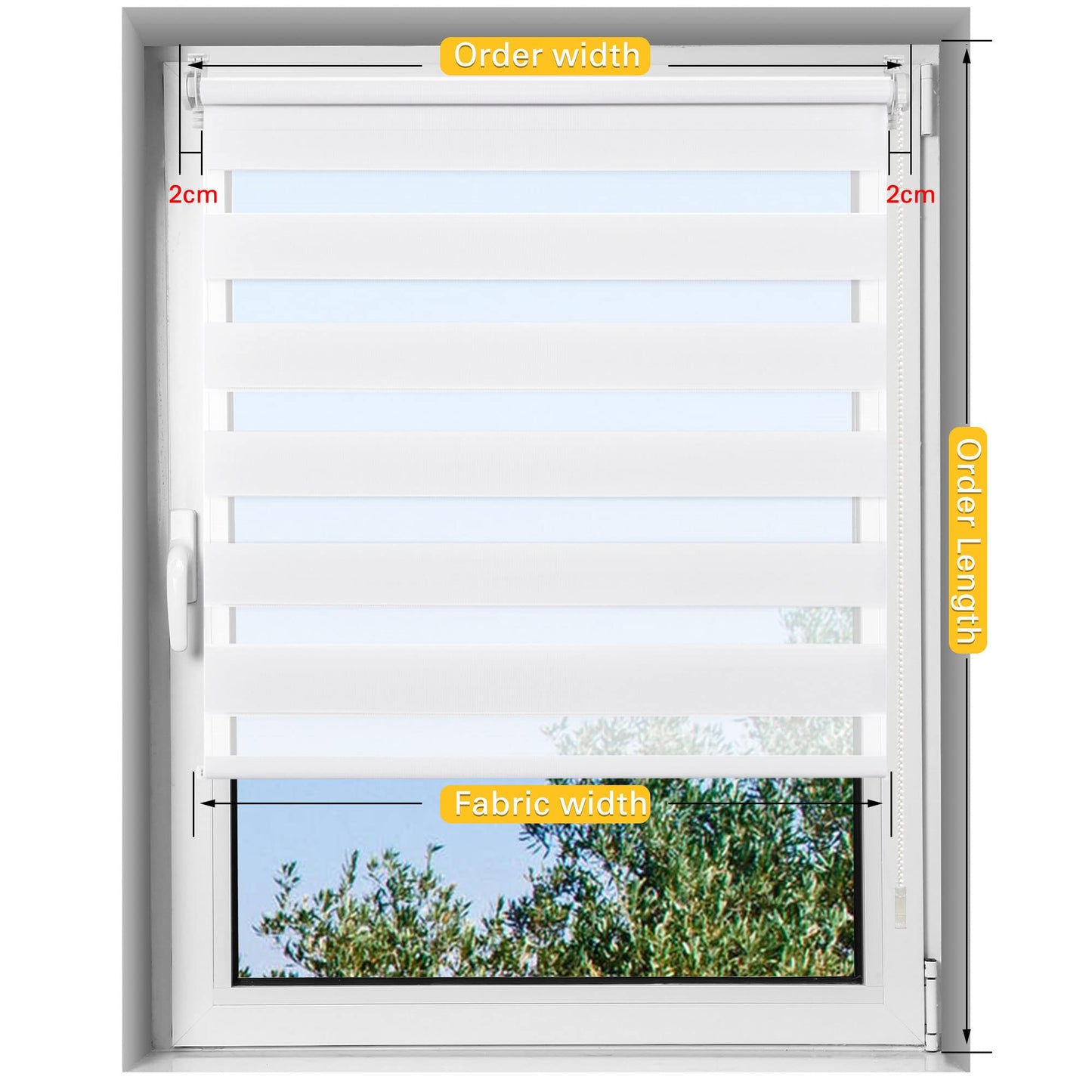 BelleMax Double Roller Blind Clamp Fix without drilling & with drilling, White 80x210cm (WxH), Duo Roller Blind, Sun protection light-permeable opaque, Clamp Roller Blind Window Blind, Roller Blinds for Window and Door
