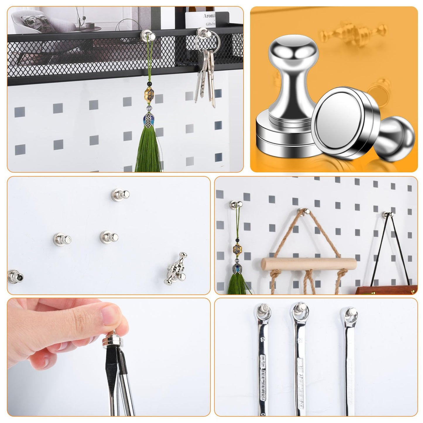 100pcs Strong Neodymium Magnets N52 - Mini magnet for refrigerator, magnetic board, cone magnets, pegboard, bulletin board, whiteboard