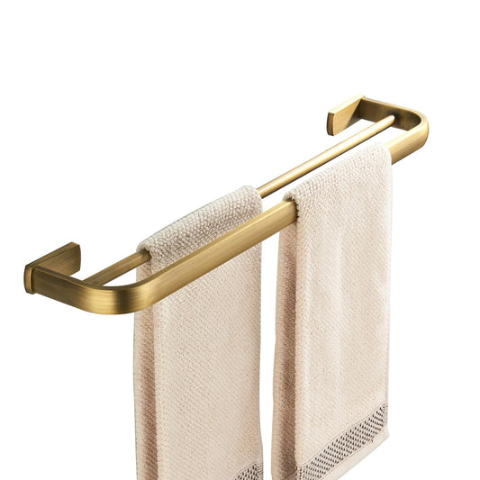 Flybath Towel Rail Double Brass Towel Holder Bath Towel Holder Wall Mount, 57 cm / 22.44 inches, Brushed Bronze.