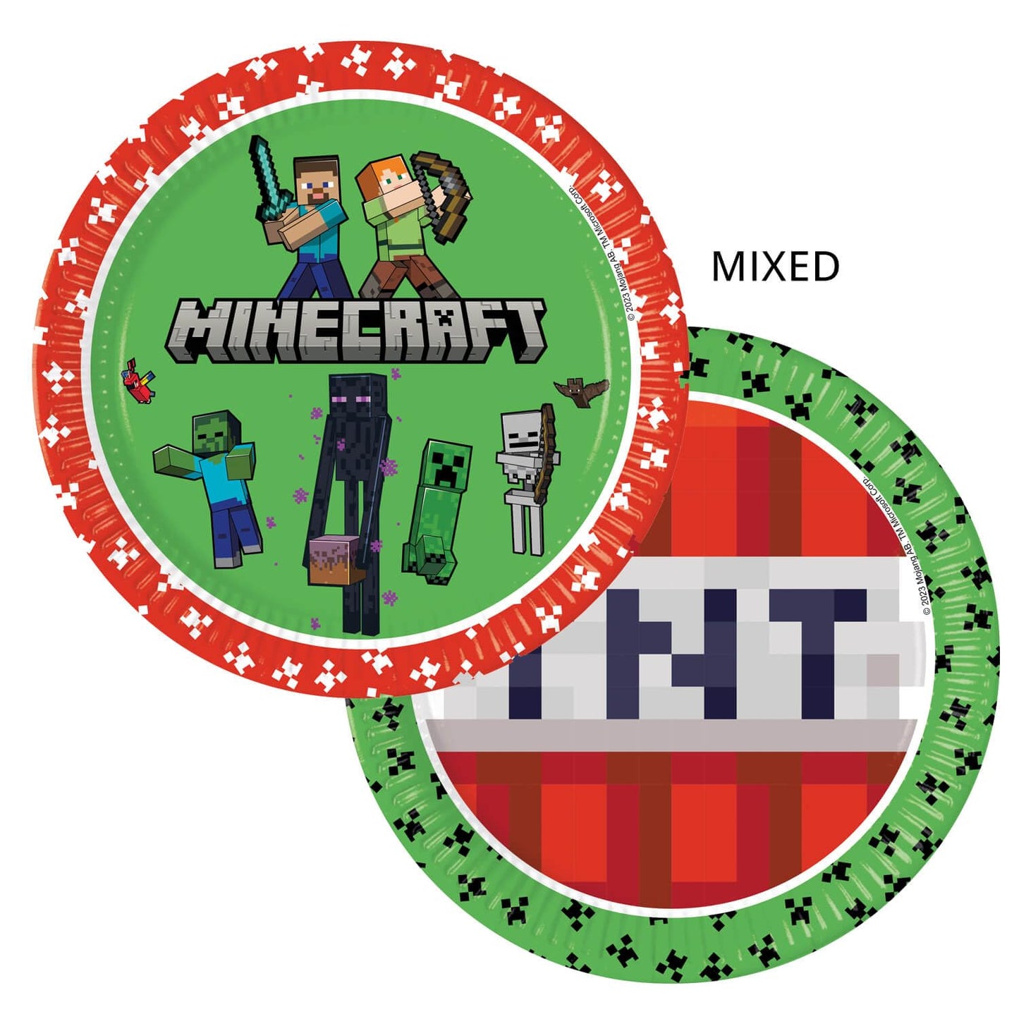 Procos - Minecraft birthday decorations, 52-piece set, paper plates, cups, and napkins for children's birthday parties, party supplies