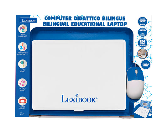 Lexibook, educational toy with 124 activities for learning math, writing, logic, telling time, games, and music, White, JC598i5