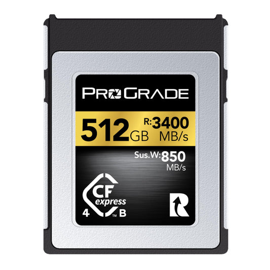 ProGrade Digital CFexpress 4.0 Type B Memory Card for cameras, optimized for fast file transfers and large storage capacity, 512GB Gold Series