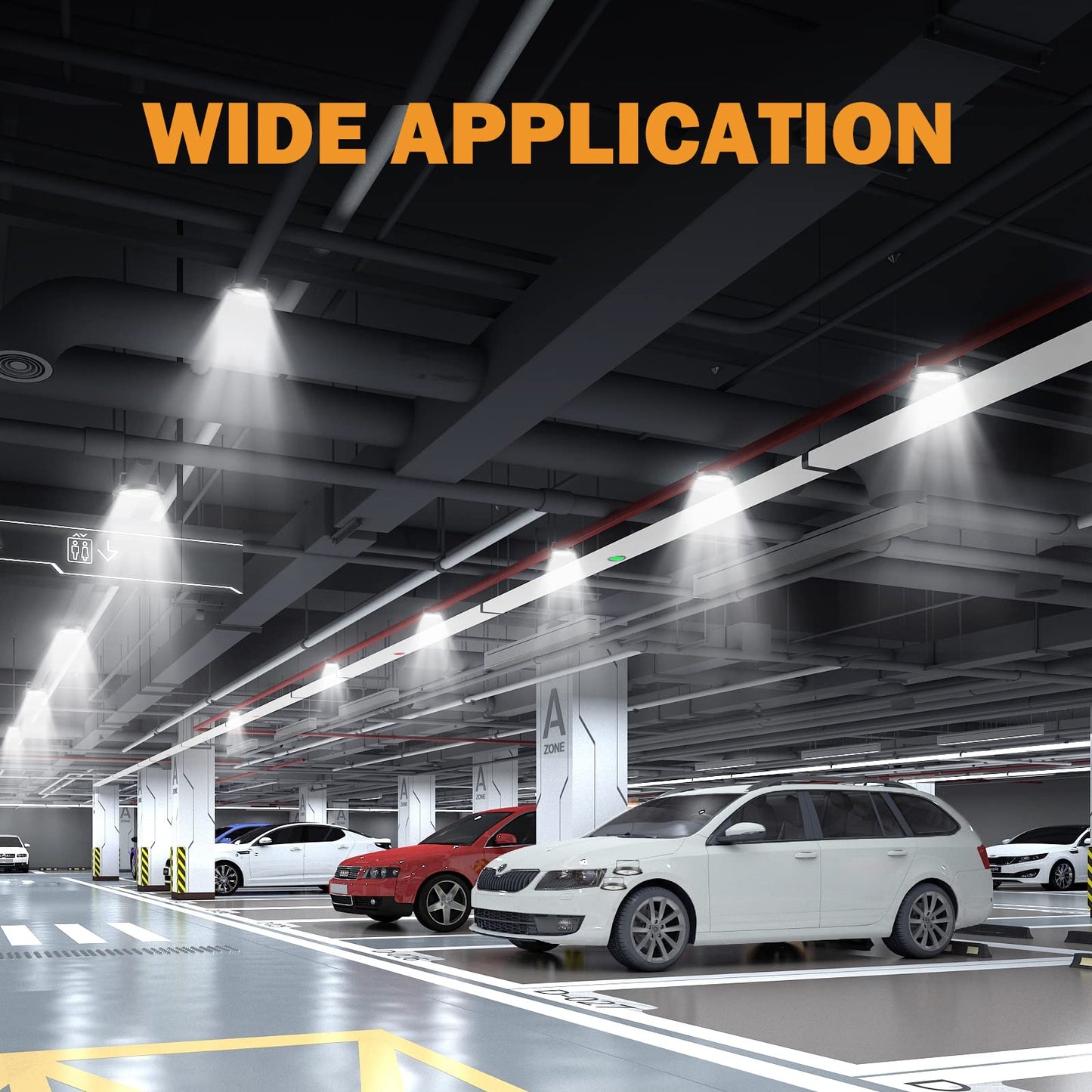 Toobettp 200W UFO LED workshop lamp, 20000LM 6500K cool white LED UFO industrial lamp, IP65 waterproof high bay light for warehouse lighting, workshop lighting, factories, airport, patio