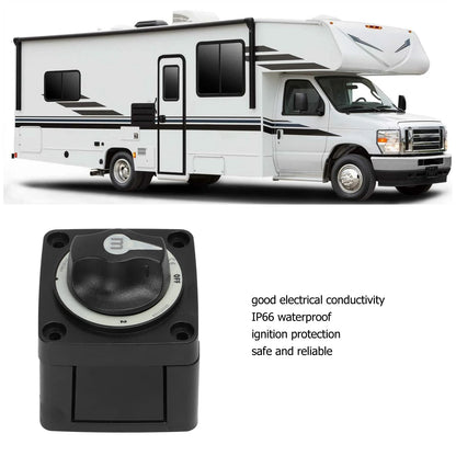 Aramox Battery Switch, 300A Battery Selector Switch, Sturdy 3-Position Marine Battery Disconnect Switch for RV Boats