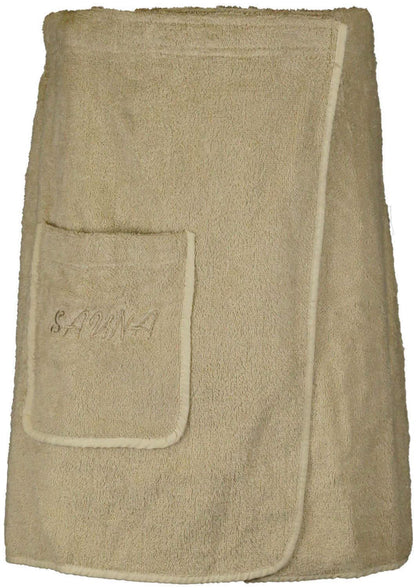 Exclusive home textile sauna set 3 pieces terry cloth sauna kilt sauna towel sarong men beige