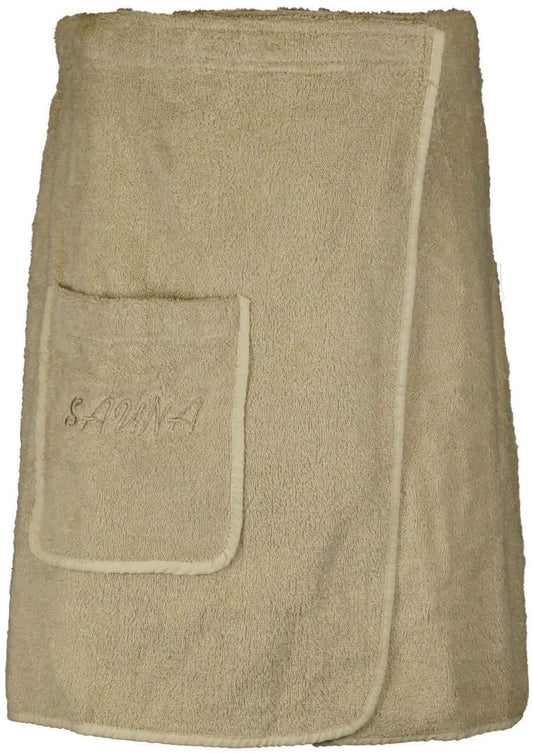 Exclusive home textile sauna set 3 pieces terry cloth sauna kilt sauna towel sarong men beige
