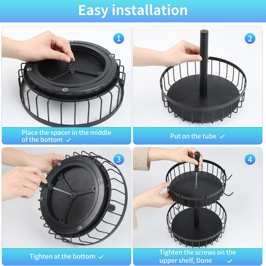 AIRUJIA 360° Rotating Spice Rack Organizer, Metal Sturdy Spice Holder Lazy Susan, Multifunctional Turntable for Kitchen Table Countertop, Cosmetics