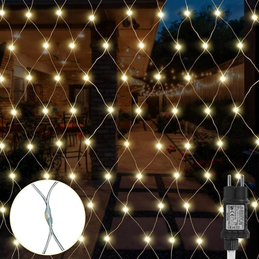 Gresonic 320 LED 1.8m*2.5m light net light curtain light chain warm white decoration light indoor and outdoor Christmas wedding with plug (320LED, constant light)
