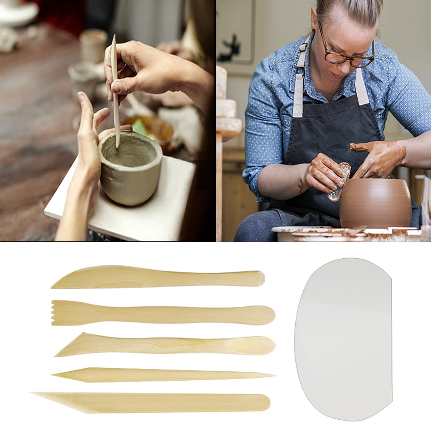 46Pcs Pottery Tool Set Sculpting Tools Polymer Clay Tools with Storage Bag for Model making, Jewelry Crafting, Pottery.