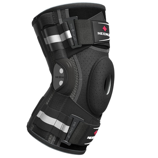 NEENCA Knee Brace for Knee Pain, Knee Support with Hinge and Patented X-Strap Attachment System, Provides Strong Stability for Pain Relief, for Arthritis, Meniscus Tears, ACL, PCL, MCL