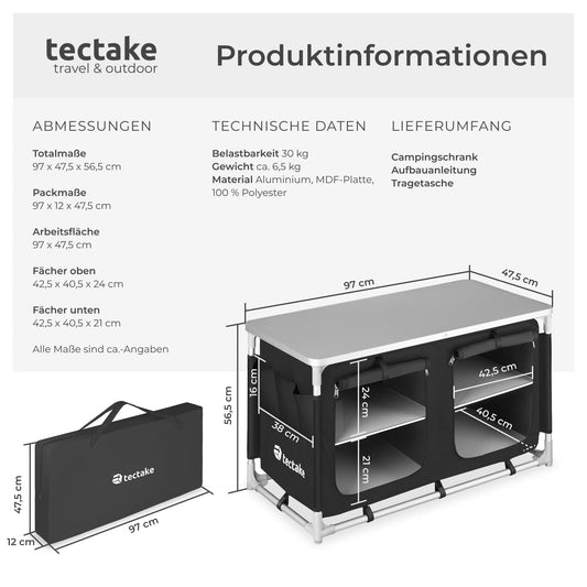 tectake 800747 Outdoor Camping Kitchen - Various models available - (Type 4 | No. 403347)