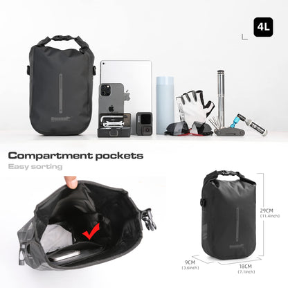 Rhinowalk Bike Rack Bag Waterproof 4/6L Front Bicycle Bag for Rack with Shoulder Strap.