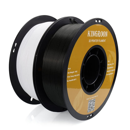 kingroon 3D Printer Filament PLA 3D printer filament, made of polylactic acid, available in black and white.