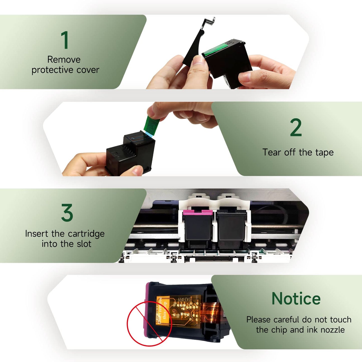 301 printer cartridges multipack, 301XL black and color ink cartridges replacement for original HP 301 for HP Envy 4500 4502 5530 5532 Deskjet 1000 1050 1510 2510 2540 3050 OfficeJet 3830 3834 4655 5220