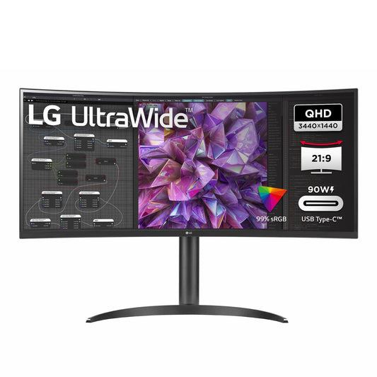 LG Electronics 34WQ75X-B.AEU IPS 21:9 UltraWide Monitor 34" (86.72 cm), TFT-LCD Active Matrix with White LED Backlight, Anti-Glare, Black