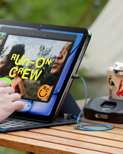 HOU Folio Keyboard for iPad Pro 11 (2018-2022), Air 11 inch (M3/M2, 2025/2024), Air 5/4 Generation, Slim Skin Feel - Case, Adjustable Angle, QWERTZ, Black