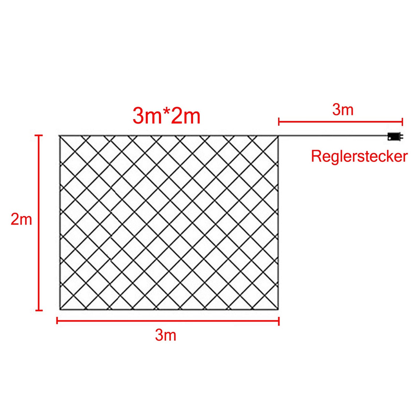 LED Light Net 3x2m 250 LEDs String Light Net 8 Modes Curtain Lights with Plug for Halloween Christmas Wedding Party Indoor and Outdoor Decoration, Connectable, Warm White