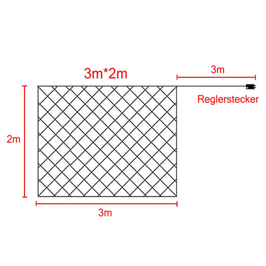 LED Light Net 3x2m 250 LEDs String Light Net 8 Modes Curtain Lights with Plug for Halloween Christmas Wedding Party Indoor and Outdoor Decoration, Connectable, Warm White