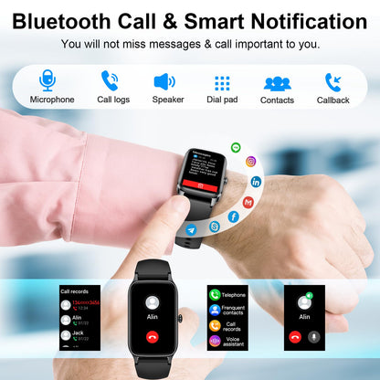 Men's Women's Smartwatch, 1.57" HD Fitness Watch with Phone Function, Waterproof Smart Watch 110+ Sport Modes, Fitness Tracker with Heart Rate Sleep Monitor Pedometer, Sports Watch for Android iOS
