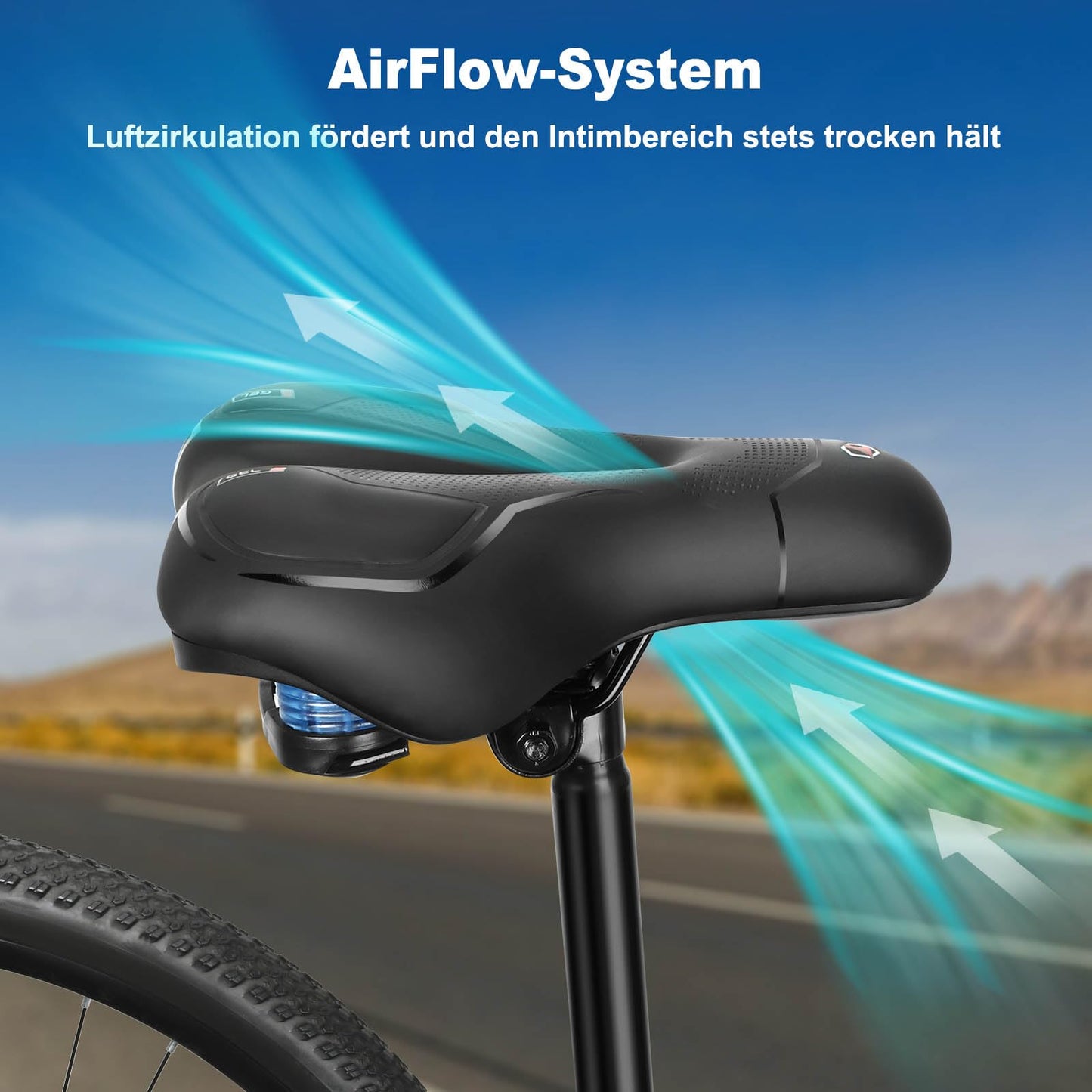 Toptrek bike saddle for men and women, comfortable and soft, ergonomic design for pain-free cycling. 2025 upgraded bike seat, breathable and shock-absorbing for e-bikes, mountain bikes, road bikes, and city bikes.