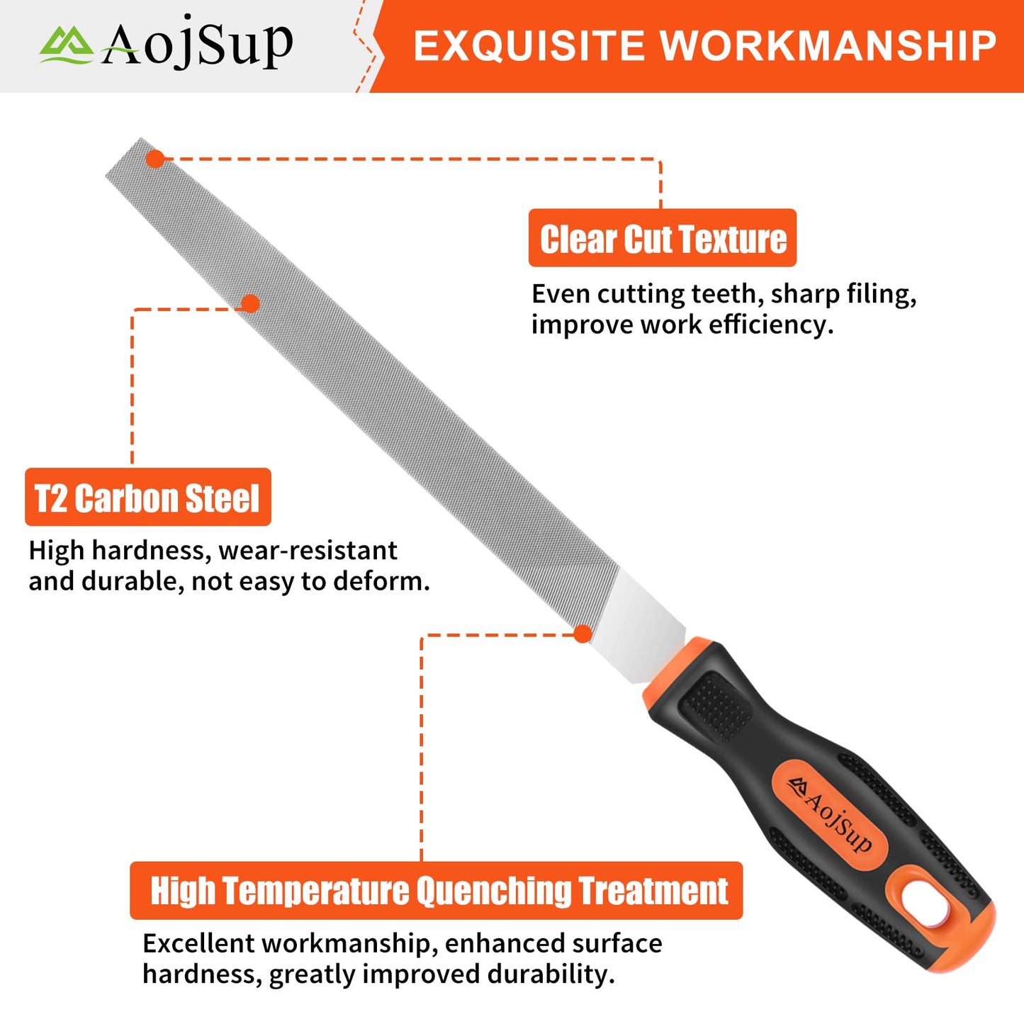File Set, AojSup 18 pcs. File set for metal and wood with storage bag. High-quality professional file set for metal includes flat file, half-round file, round file, triangular file.