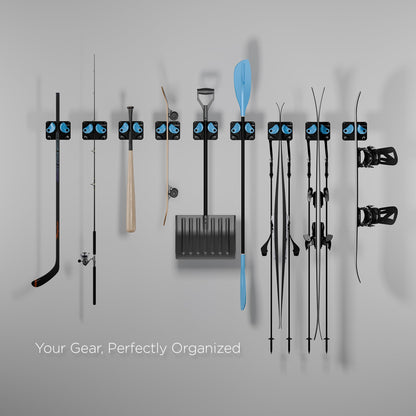 Gravity Grabber Ultimate Ski & Snowboard Wall Mount - Fits any Ski/Snowboard - for Damage-Free Storage of Rocker and Tips - 6X - Black