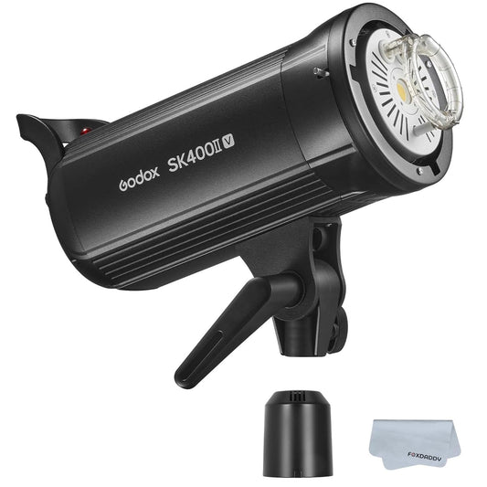 GODOX SK400II-V 400Ws 5600K Bowens Mount Photo Studio Strobe Light, Built-in 2.4G Wireless X System with LED modeling lamp Photography Flash