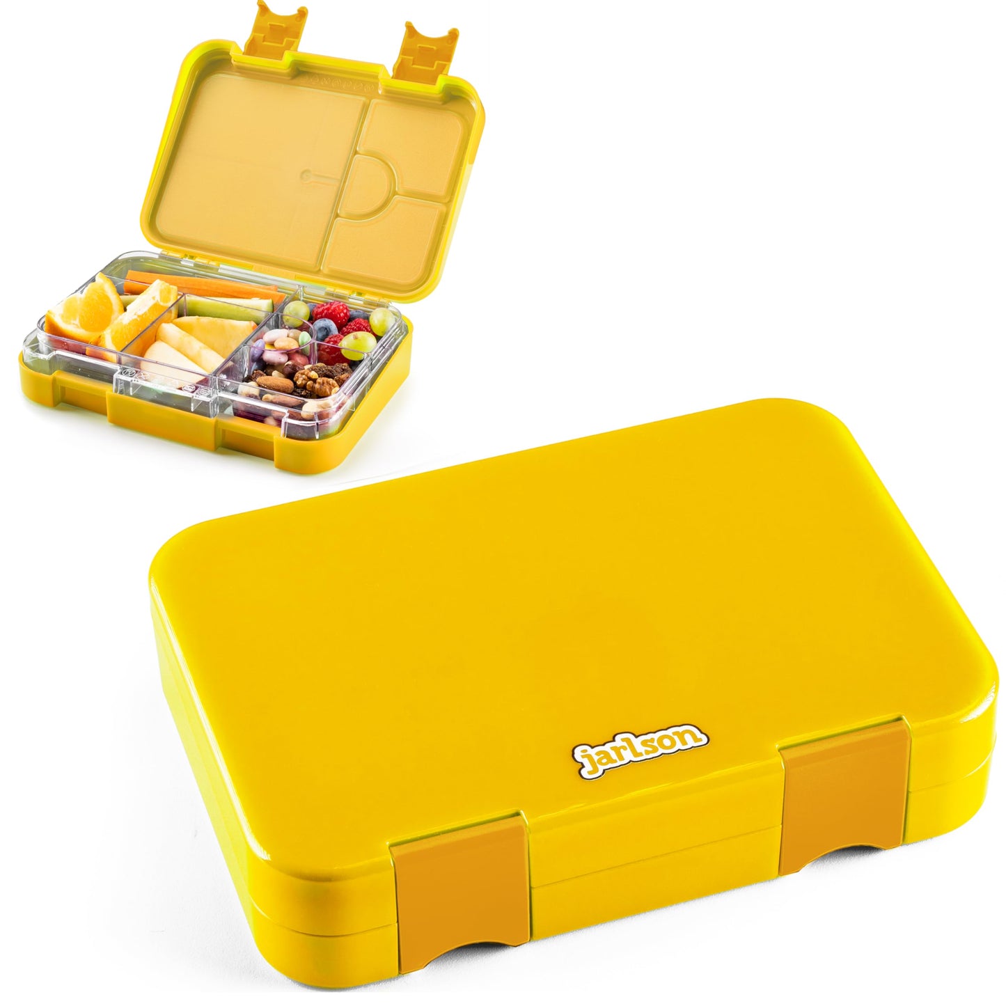 Jarlson® lunchbox for children with 6 compartments TONI - leak-proof bento box - snack box for kindergarten and school - girls and boys - | lunch box | snack box (yellow)
