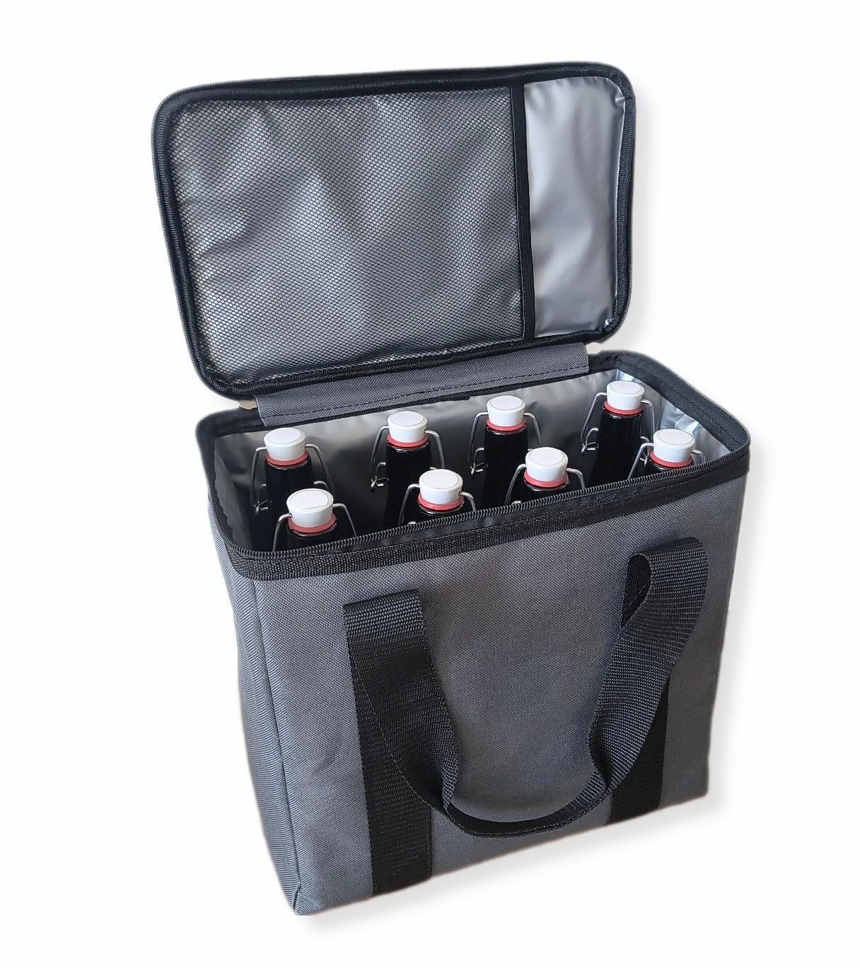 Beer cooler bag - with divider for beer bottles - man purse - beer buddy