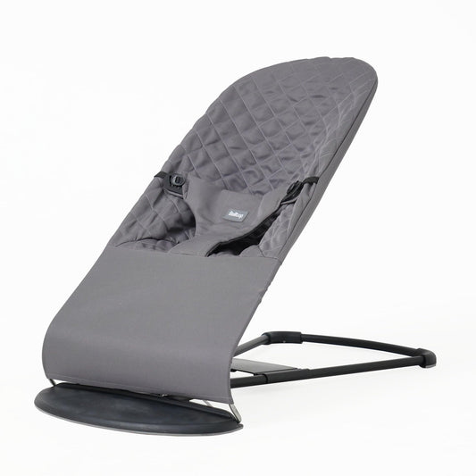 Reference to baby bouncer. Reference Belltop compatible with BabyBjorn Bouncer: Balance, Soft, and Bliss. Ergonomic baby bouncer seat. Hypoallergenic quilting. (Gray)
