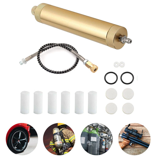 Air compressor filter, water and oil separator filter with high pressure hose, PCP air pump high pressure air filter with quick connect, diving oil-water separator regulator