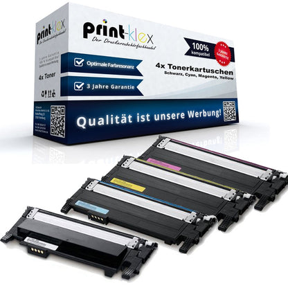 4X Print-Klex toner cartridges compatible with Samsung Xpress C430 C430 Series C430W C480 CLT-K404 CLT-C404 CLT-M404 CLT-Y404 CLT404 CLT 404 Black Cyan Magenta Yellow - Value pack - Eco Office Series