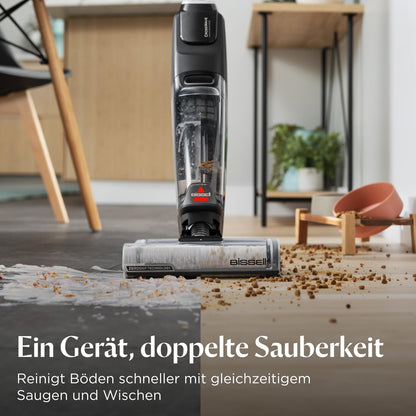 Bissell CrossWave OmniForce Edge, Cordless Wet/Dry Vacuum, Clean & Vacuum in One or just Vacuum Mode, Wet Vacuum with ZeroGap Technology, Carpet Cleaner, 240m² Multiple Surface Cleaning, 4017N