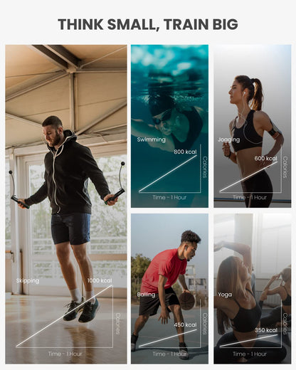 RENPHO Jump Rope with Counter, smart weighted jump rope for fitness training, adjustable rope for beginners and pros, with app data analysis for calorie burning.