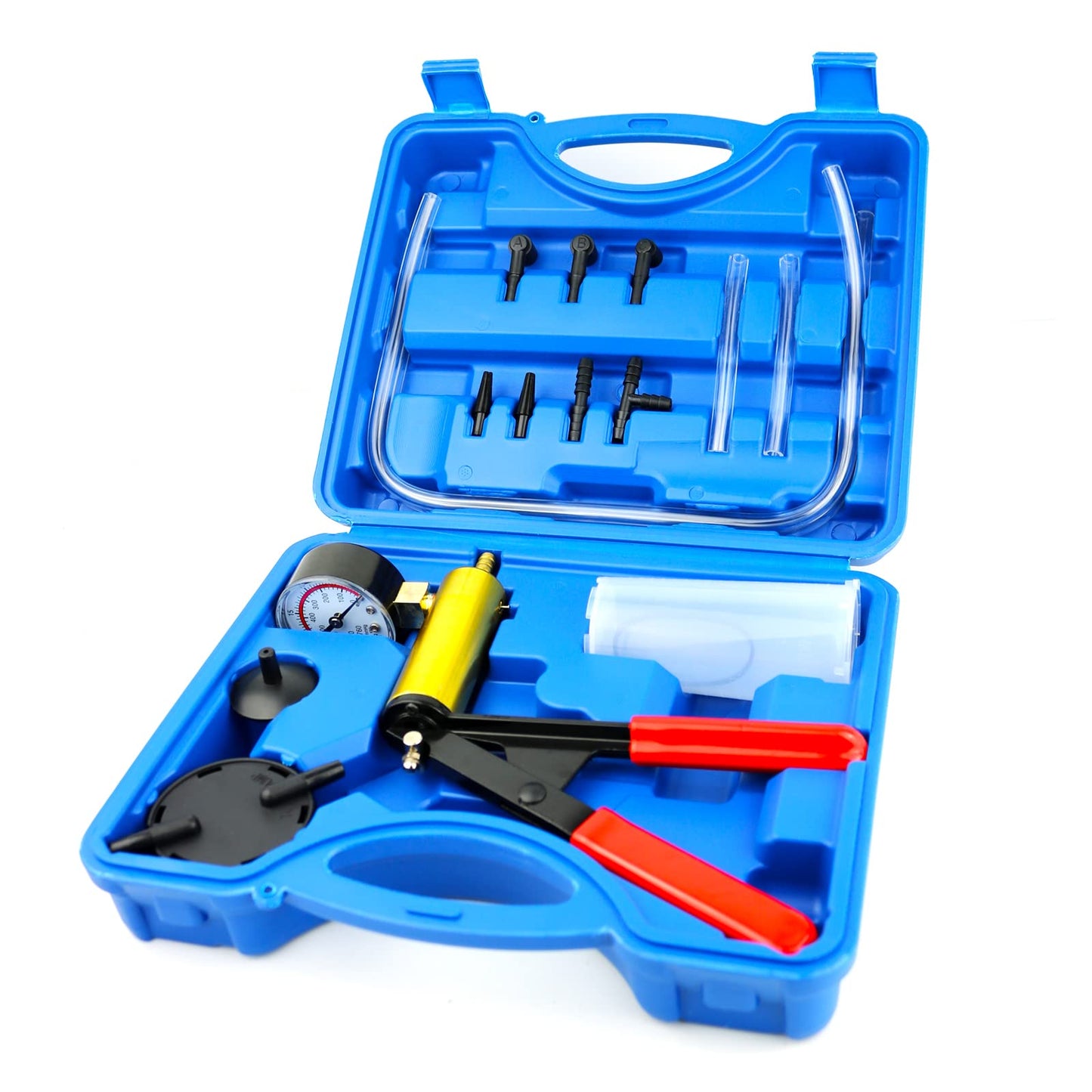 Awsuc Vacuum Pressure Tester Automotive Vacuum Pump Brake Bleeder Vacuum Tester Kit Brake Bleeding Tool, Vacuum Pump Motorcycle Brake Bleeder Auto Vacuum Pressure Tester Set