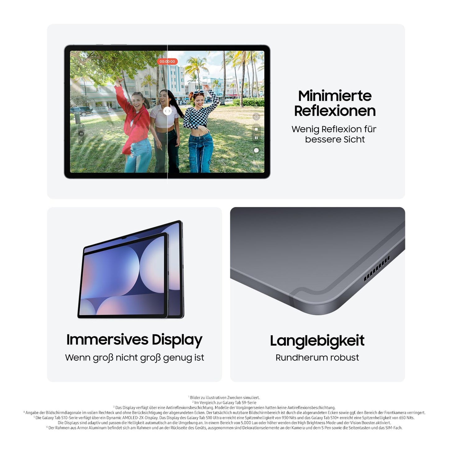 Samsung Galaxy Tab S10+ AI Tablet, Android Tablet, 12GB RAM, 256GB storage, AMOLED display, anti-reflective coating, Includes S Pen, WiFi, Moonstone Gray, 36-month manufacturer's warranty