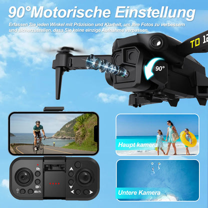 Toladrone drone with camera for beginners, drone with ESC camera, mini foldable FPV drone with headless mode, quadcopter with 2 batteries TD12 RC drone.