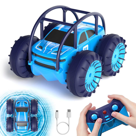 iFollower direct invitation Remote Control Car, 15km/h 4WD Amphibious Stunt Car, 2.4GHz 360° Rotation Colorful LED Light Monster Truck Off-road Toy, Gifts for Kids aged 3 and up