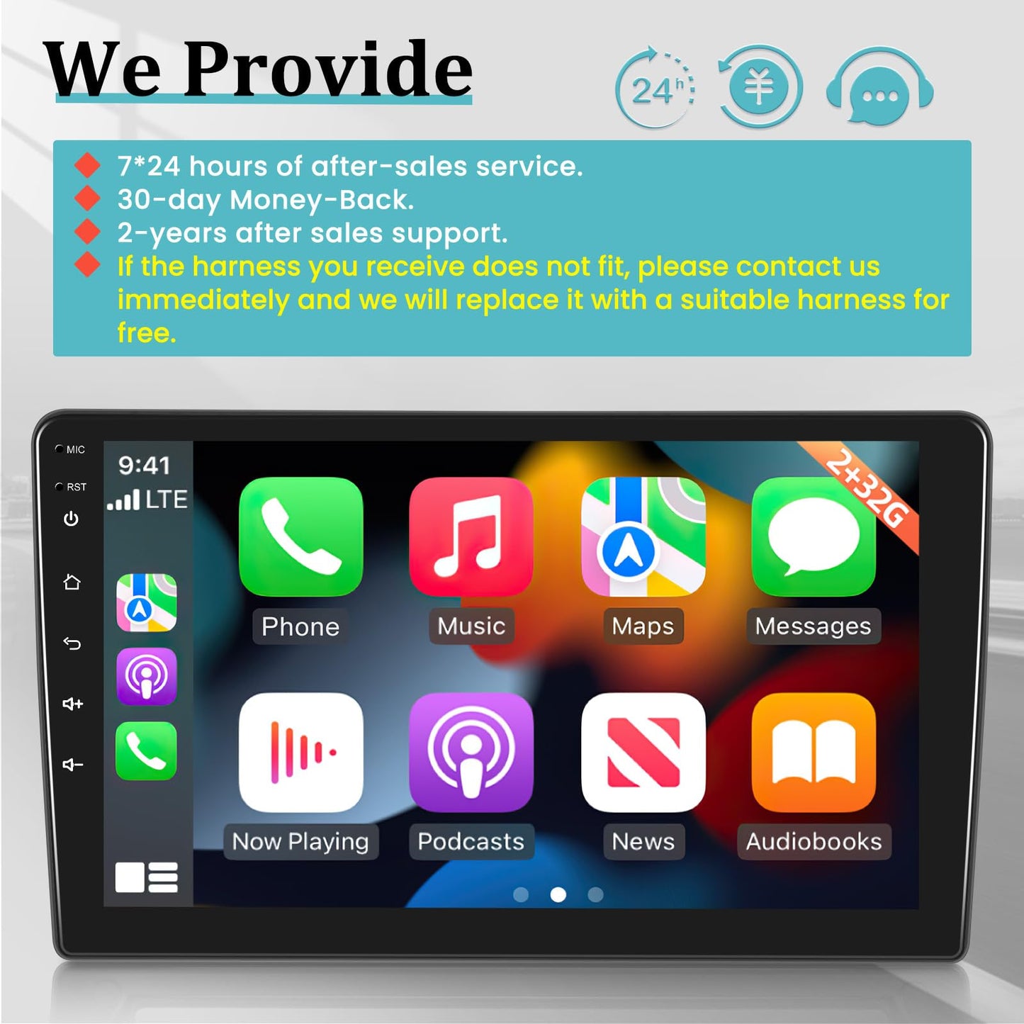 Android car radio for Opel Zafira/Opel Astra 2005-2014 with DSP sound, wireless Apple Carplay and Android Auto/GPS/WiFi/SWC + AHD rear view camera and microphone [2+32G]