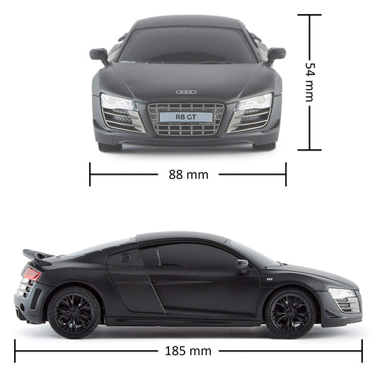 CMJ RC CARS Audi R8 GT, official licensed remote control car, playtime RC race car, 1:24 RC off-road car 24Hz, gift for children 6-12 years old beginners (Black)