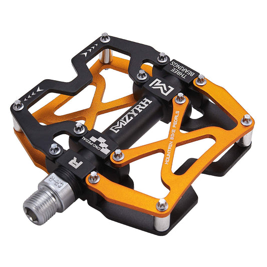 MZYRH mountain bike pedals, ultra strong colorful CNC machined aluminum alloy 9/16" spindle seal 3 bearing durable waterproof anti-dust