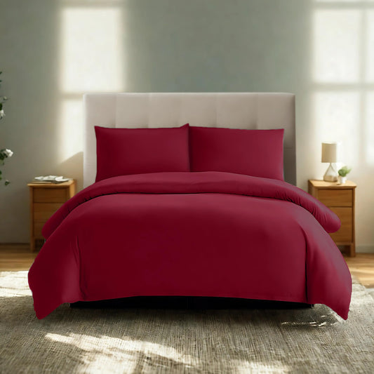 Comfortec Premium bedding set 200x200 with 2 pillowcases 40x80 cm made of brushed microfiber - Red