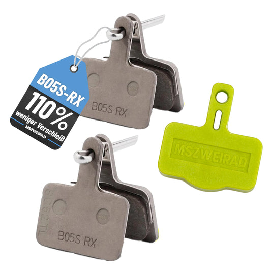 2-pack Shimano B05S brake pads resin successor B03S for hydraulic disc brakes incl. MSZweirad Bleedblock