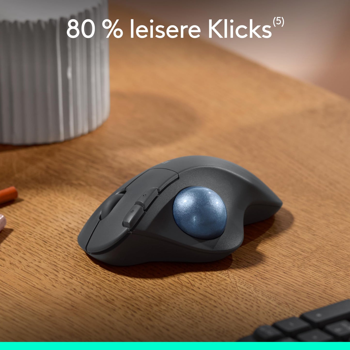 Logitech ERGO M575S wireless trackball mouse, wireless ergonomic mouse with Bluetooth and encrypted dongle, comfortable thumb control, for PC/Mac - Graphite